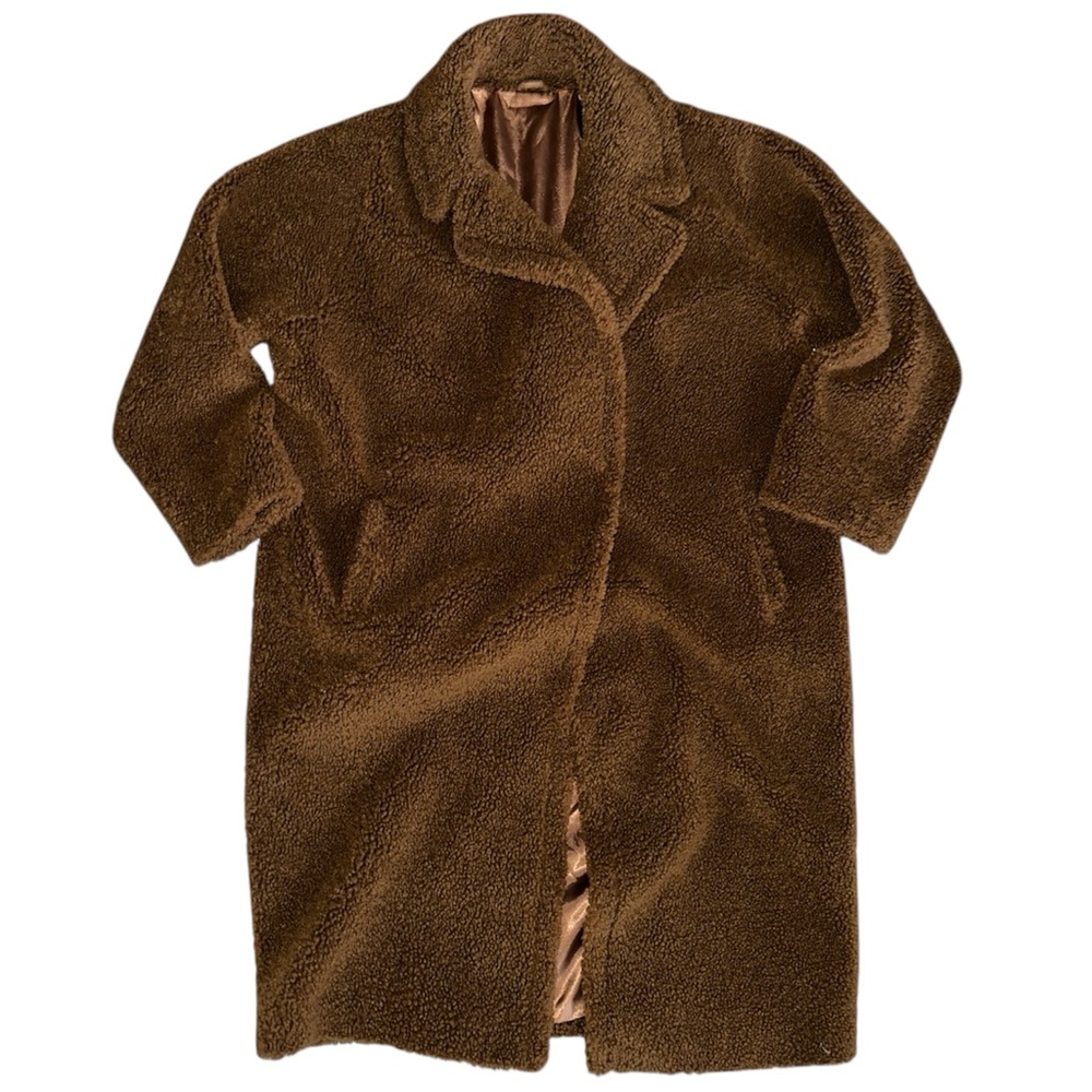 CONTRA by Irena Grahovac Oversized Brown WOOL Teddy Coat